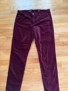 Ag Adriano Goldschmied Red Velvet Slim Straight Jeans 31R The Stevie Ankle